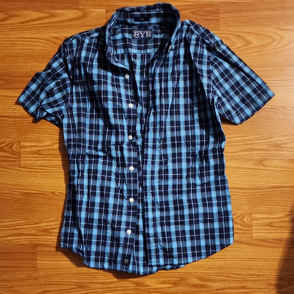 Rye Navy and Light Blue Checkered Men's Shirt